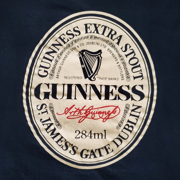 Guinness Extra Stout Graphic T-Shirt. Size: Large. Made in Ireland. GPWC - Picture 2 of 8